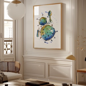 Virus Framed Print - Gift for Scientist, Biology Art Print