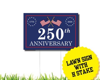 USA 250th Anniversary America Patriotic Lawn Sign