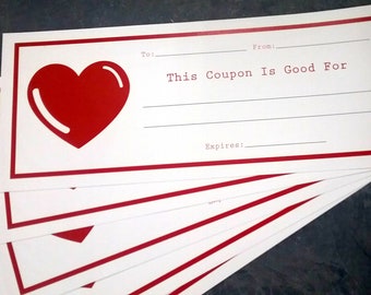 Love Coupons Gift Idea - Fill-in-the-Blank, Romantic or Friendly Gift Voucher for Partners, Kids, Students, and more