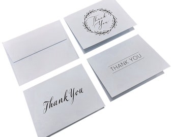 Thank You Notecards with Envelopes - Blank Inside, Assorted Designs, Pack of 24