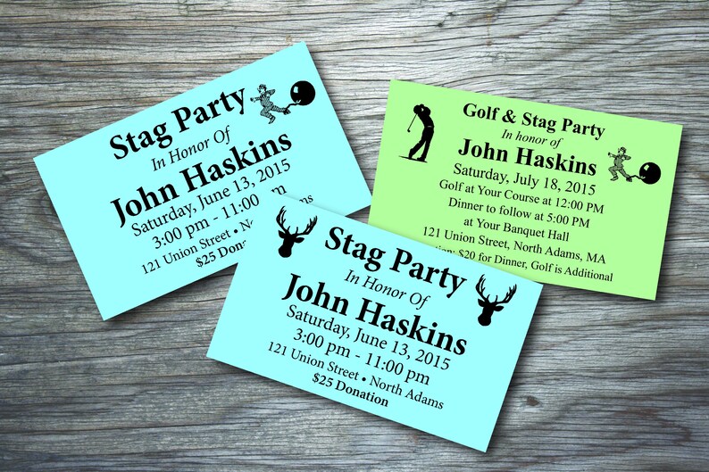 Stag or Golf & Stag Tickets bachelor Party Retirement Etsy
