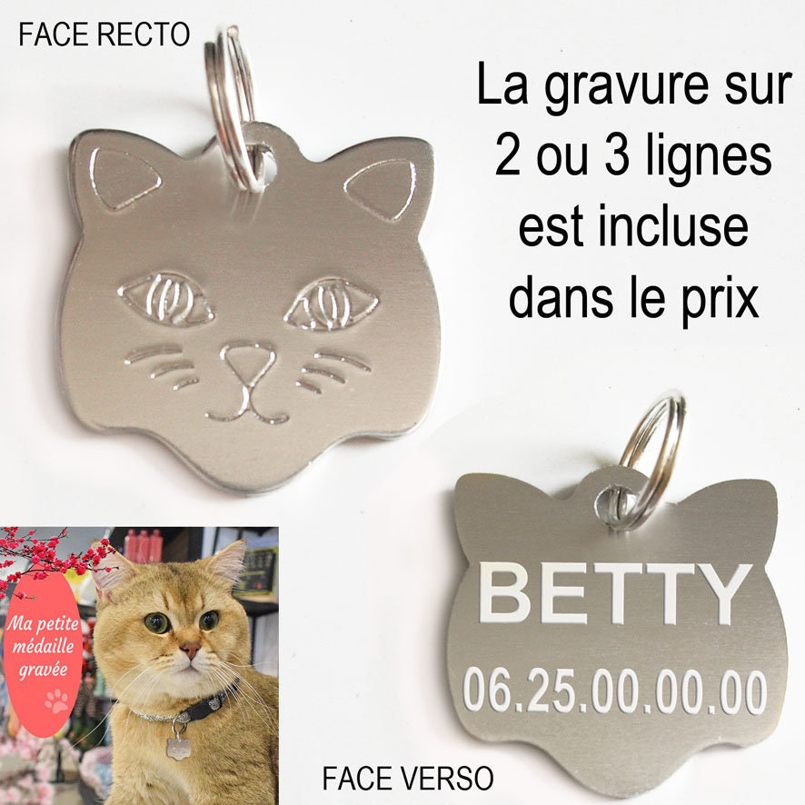 Personalized and Engraved Cat Medal Etsy UK