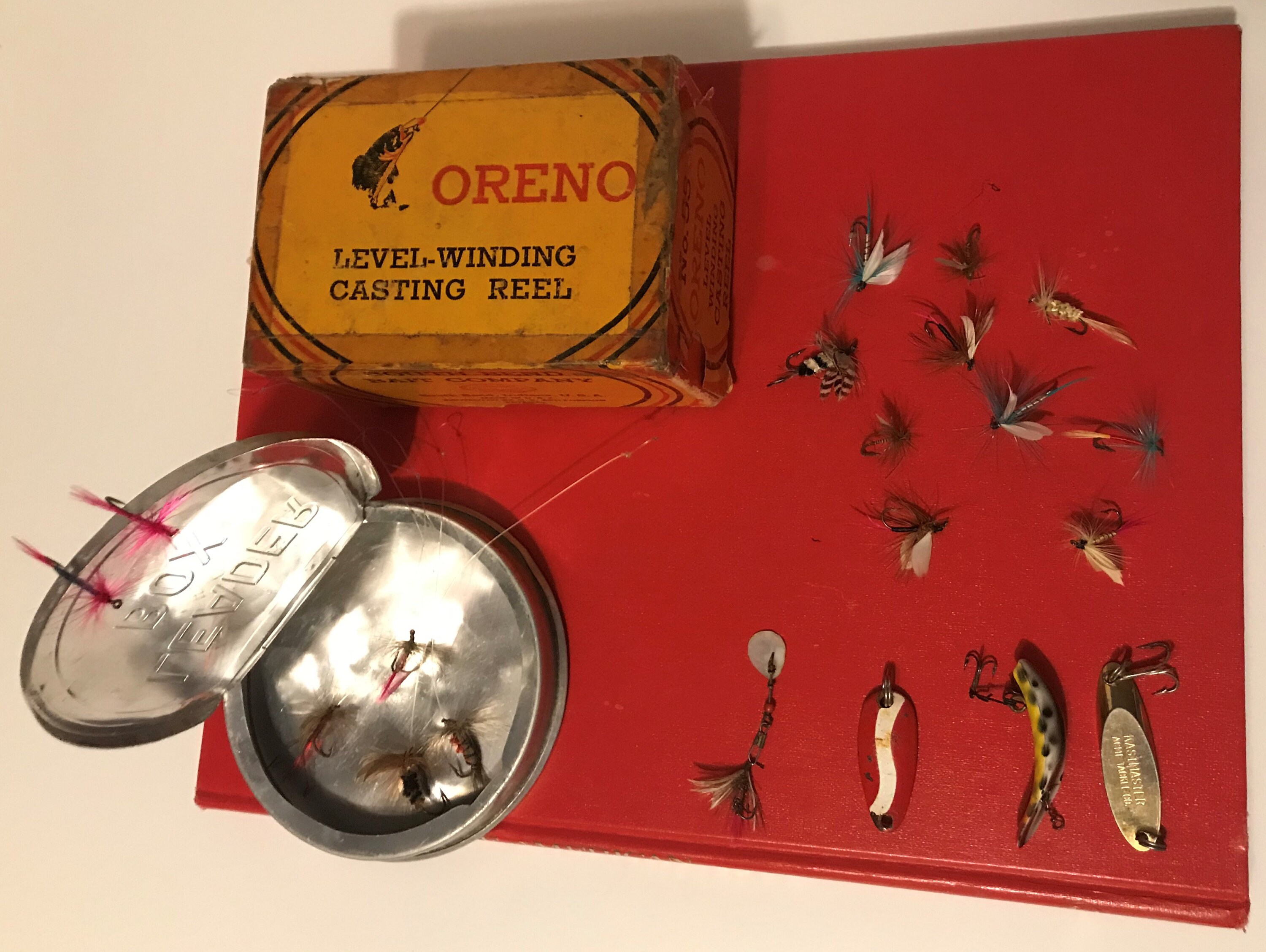 South Bend Bait Company ORENO No. 55 Reel With Vintage FLIES