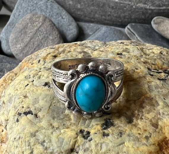TIP TOP TURQUOISE Sterling Ring Size 7 - image 8