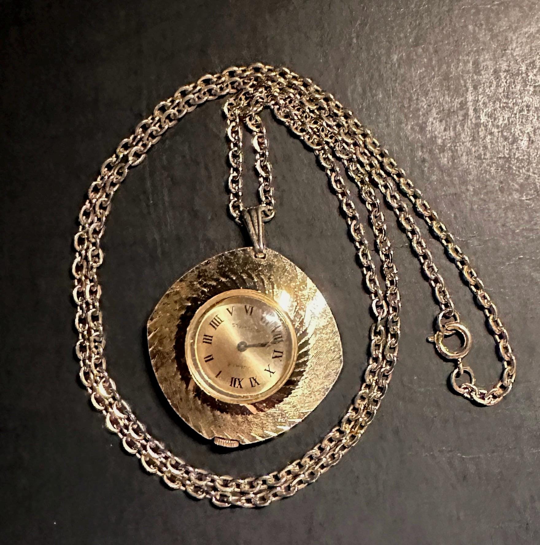 JUBILEE PENDANT WATCH 17 Jewels With Necklace Chain 1960s - Etsy
