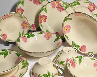1940’s FRANCISCAN Desert ROSE USA Veg Bowls Plates Coupe Bowls