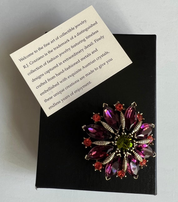 GRAZIANO Austrian Crystal Brooch Gorgeous Purple O