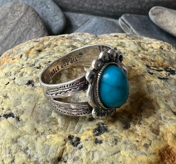 TIP TOP TURQUOISE Sterling Ring Size 7 - image 4