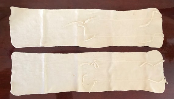 TWO Antique Infant SWADDLING Cloths with Ties Lat… - image 3