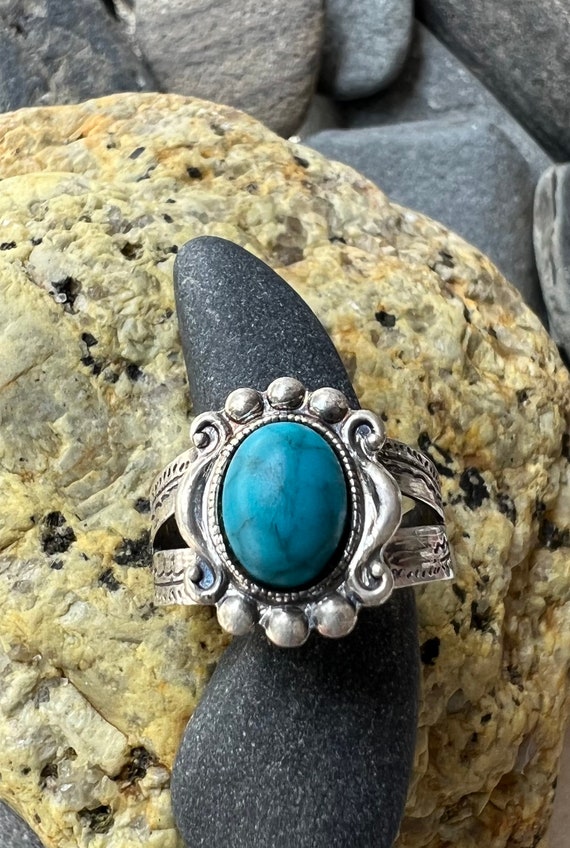 TIP TOP TURQUOISE Sterling Ring Size 7 - image 5