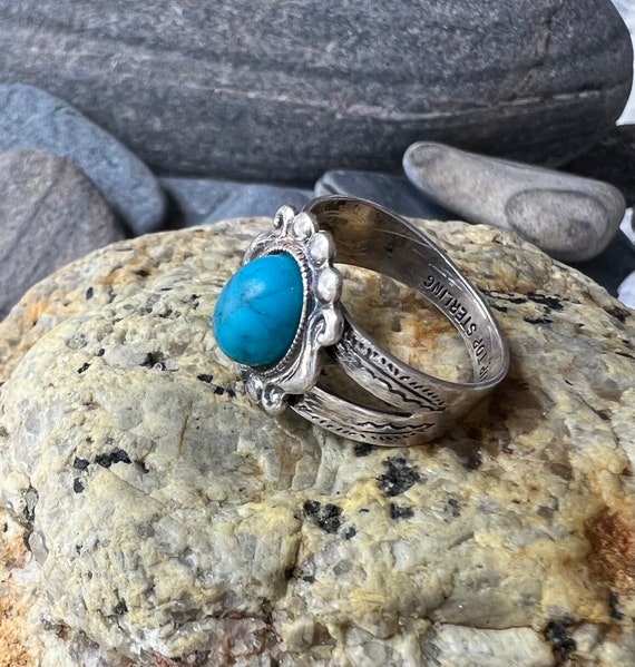 TIP TOP TURQUOISE Sterling Ring Size 7 - image 6
