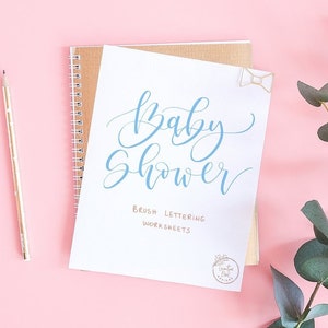 Baby Shower and Labour Lettering Worksheets - Digital Pdf File - Brush Lettering Worksheets - Relaxing Activity