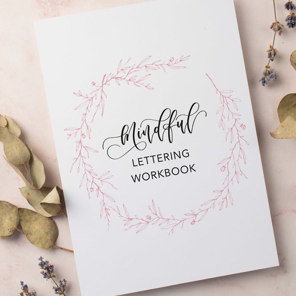 Mindful Lettering Practice Workbook - Digital Workbook PDF Download - Modern Calligraphy Worksheets