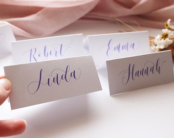 Lilac Calligraphy Place Cards - Pastel Wedding - Personalised Names - Place Settings - Table Decor - Event Stationery
