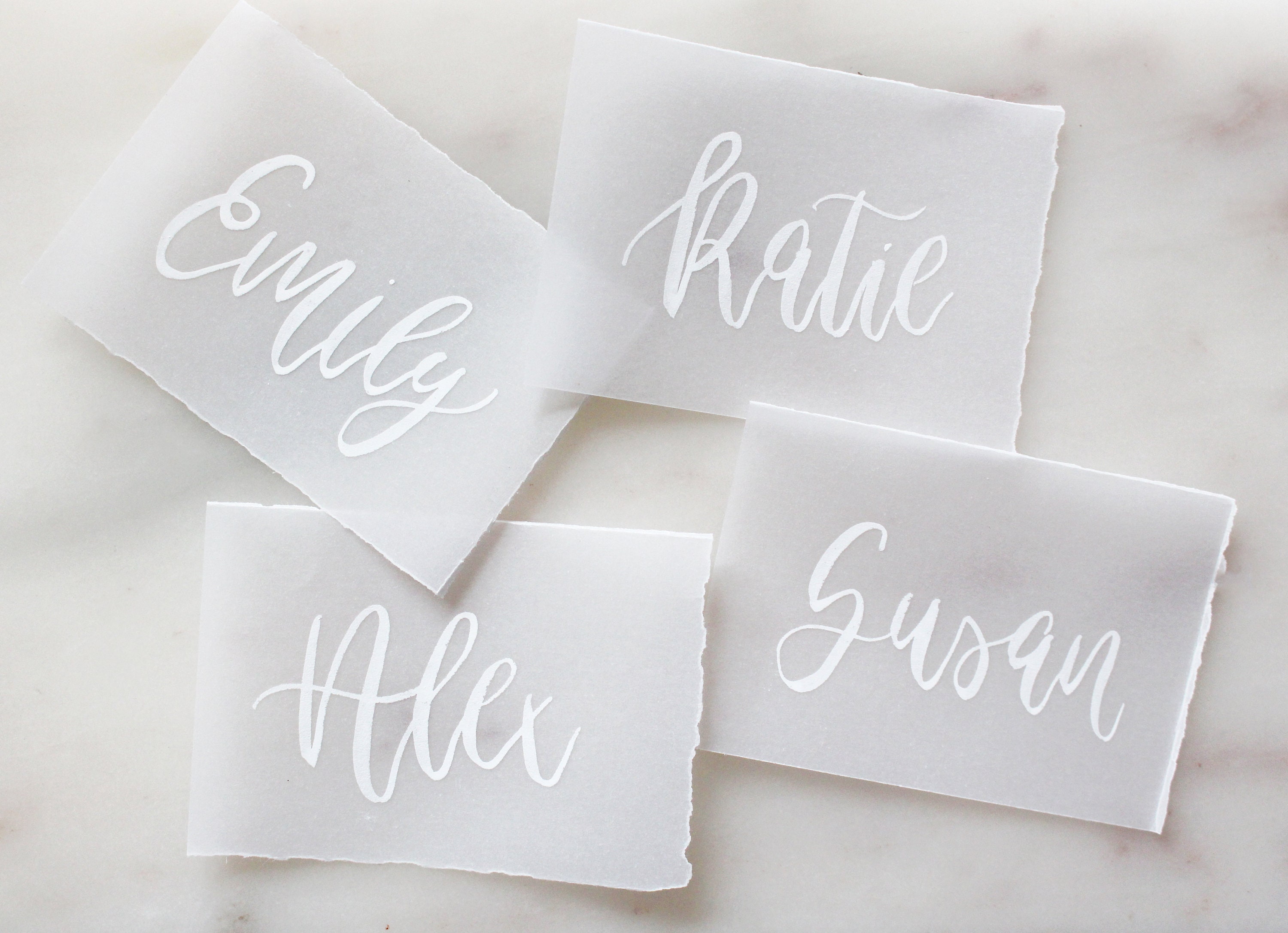 Vellum Place Cards Custom Calligraphy on Vellum Wedding Etsy UK