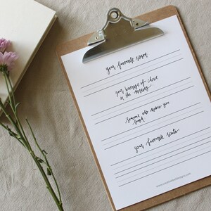 Mindful modern calligraphy workbook - digital download workbook.