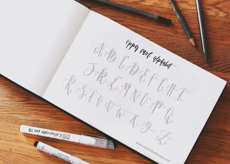 Practice hand-lettering - digital download - modern calligraphy workbook.