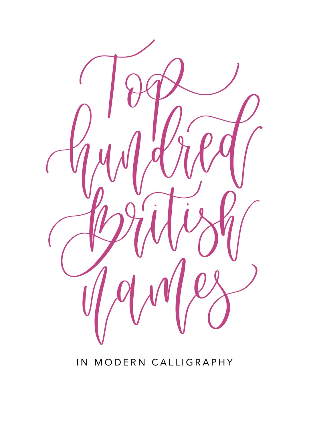 100 Common British Names Modern Calligraphy Workbook Pdf Download Etsy