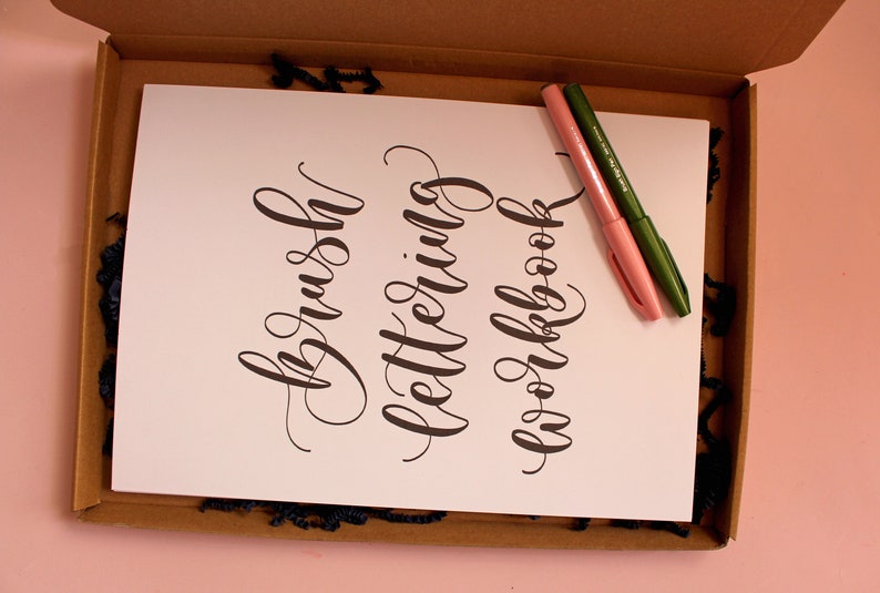 Brush lettering workbook - modern calligraphy tools - learn calligraphy