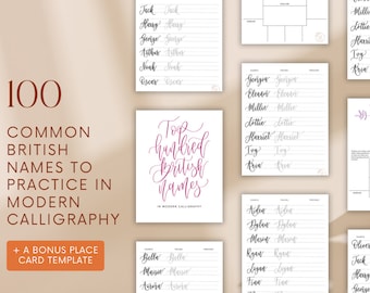 100 Common British Names - Modern Calligraphy Workbook Pdf Download