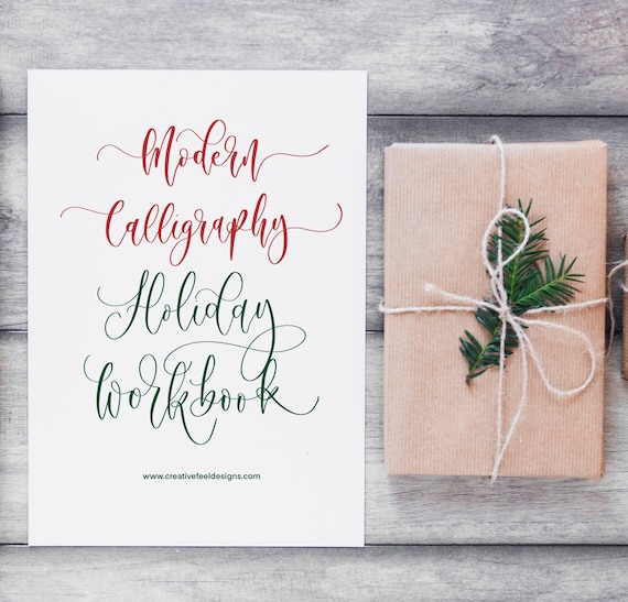 Festive Lettering Workbook for Modern Calligraphy - Digital download