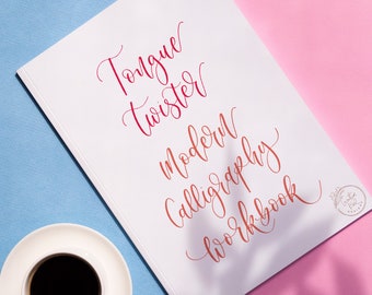 Tongue Twister Modern Calligraphy Workbook - Pdf Printable Practice Worksheets