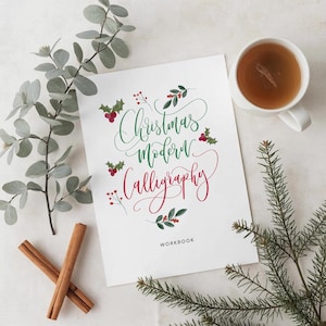 Christmas Modern Calligraphy Workbook - Festive Lettering Practice - Seasonal Calligraphy Sheets - Digital PDF - Instant Download