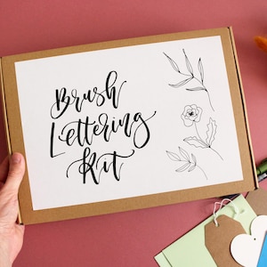 Brush Lettering Kit - Learn Modern Calligraphy - Practice Sheet Workbook, Fine Tip Pens - A Complete Hand Lettering Class - Letterbox Gift