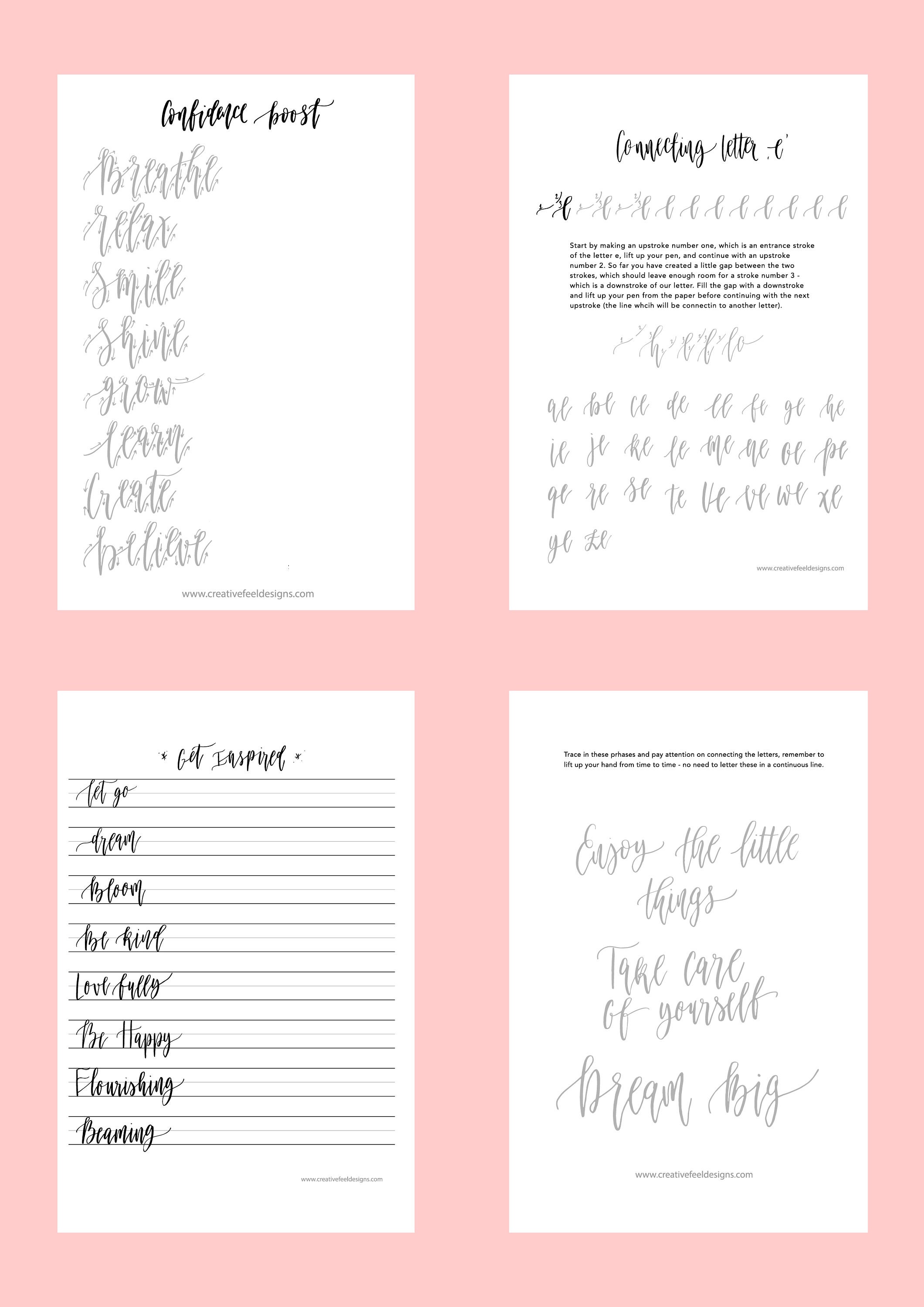 Beautiful word tracing practice - FREE brush lettering worksheet - Modern  Calligraphy Kits and Classes, Calligraphy Inks
