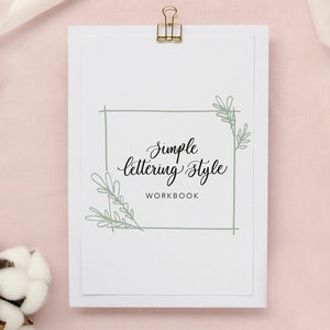 Einfaches Kalligraphie-Arbeitsbuch - Digitale Arbeitsblätter Pdf Download - Lettering Workbook