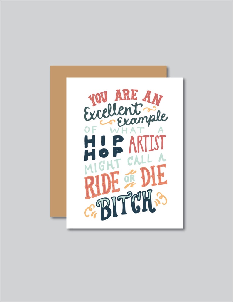 Ride or Die Best Friend Greeting Card quote by Mindy Kaling Etsy