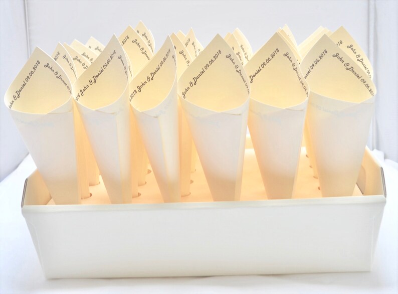 Confetti Tray With 30 Personalised Cones Confetti Cone Box Etsy UK