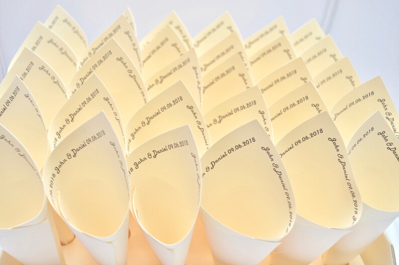 Confetti Tray With 30 Personalised Cones Confetti Cone Box Etsy