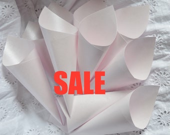 10 Pale Pink Confetti Cones, SPRING SALE 2024,  Paper Cones