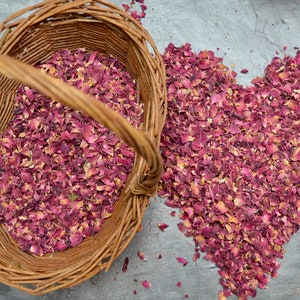 Biodegradable petal confetti, Rose petals for wedding guests to throw