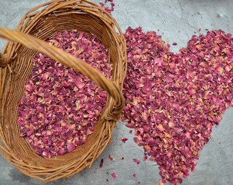 Dried Rose Petal Confetti, Red Rose Petals, Biodegradable Petals for Weddings, Bulk Confetti