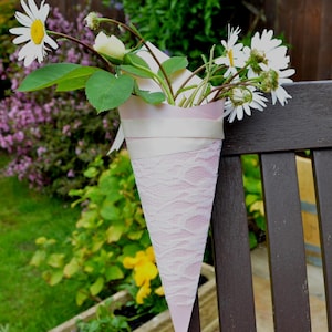 Chair Cones,  Church Wedding decorations,  Cones for chairs and flowers