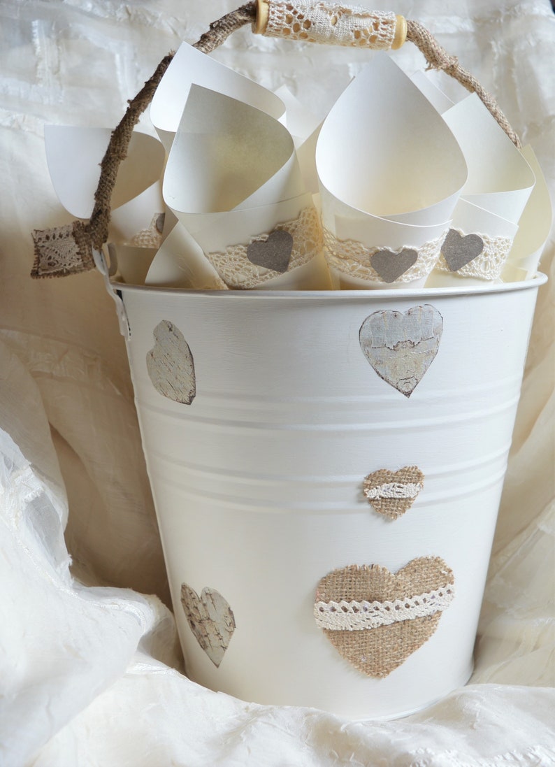 Confetti for Weddings Bucket set with 25 Confetti Cones and Etsy