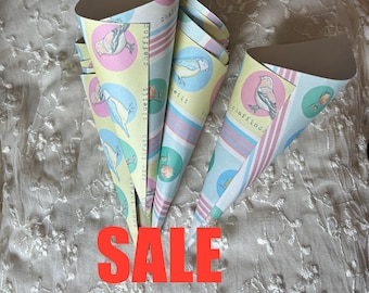Party Cones,  12  Gift Cones,   Holders for Confetti, SPRING SALE 2024,   Table gifts wrapping