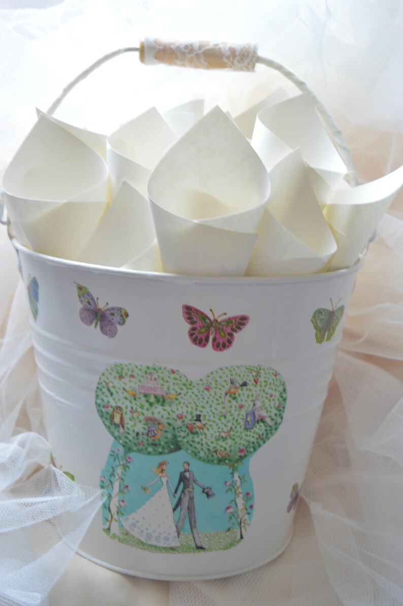Wedding Confetti Holder Personalised Wedding Confetti Bucket Etsy
