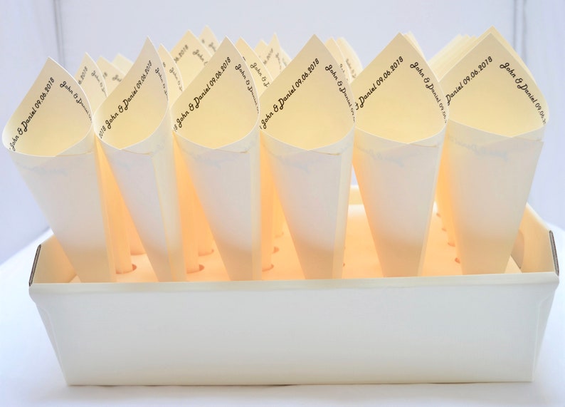 Confetti Tray With 30 Personalised Cones Confetti Cone Box Etsy UK