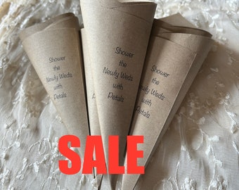 Confetti Cones,  10 Paper Cones,  Kraft  Confetti Cones, SRING SALE 2024