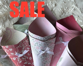 12 Party Cones,  Confetti Cones,  SPRING SALE 2024,  Sweet Bags