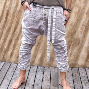 UNI Boho Style Drop Crotch Denim Pants: Festivals and Stylish Occasions
