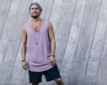 Tank Top Men, Tencel Shirt, Sleeveless Shirt, Festival Shirt, Loose Tank Top, Burning Man Clothing, Playa Top, Yoga Tank Top, Workout Tank