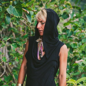 NOMAD BAMBOO Sleeveless Desert Hoodie, Bamboo Jedi Top, Bohemian Festival Clothing & Eco-Friendly Apparel image 10