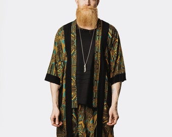 Tropische kimono: rayon badjas heren - Festival Rave-outfit