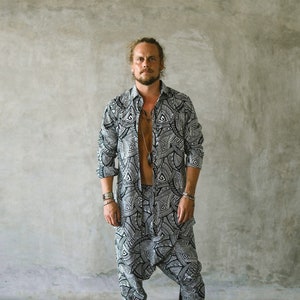 Harem Pants | Mens Festival Pants, Bali Style Trousers, Tribal Drop Crotch Trousers, Comfortable & Unique Festival Outfit