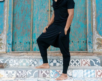 Men&#39;s Boho Yoga Harem Pants, Bamboo Fabric for Casual Wear, Comfortable & Stylish Trousers, Perfect for Yoga or Lounging