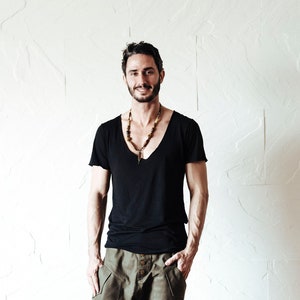 Deep v neck t shirts india deals